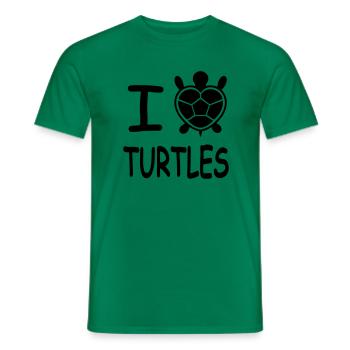 I Love Turtles - Men's T-Shirt - kelly green - Front - AI Model Male 178 dark (178cm)