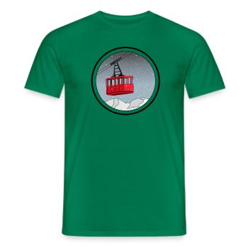 Envie d être là téléphérique rond dans la neige - T-shirt homme - vert - Devant - AI Model Male 178 dark (178cm)