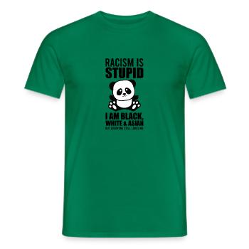 Sweet panda against racism! - Men's T-Shirt - kelly green - Front - AI Model Male 178 dark (178cm)