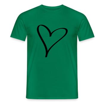 Herz - Männer T-Shirt - Kelly Green - Vorne - AI Model Male 178 dark (178cm)
