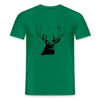 Hirschkopf im Herbst Hirsch Geweih Bock Reh Vektor - Männer T-Shirt - Kelly Green - Vorne - AI Model Male 178 dark (178cm)