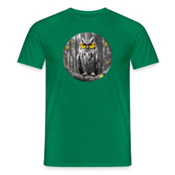 Cool owl sees it all - Men's T-Shirt - kelly green - Front - AI Model Male 178 dark (178cm)