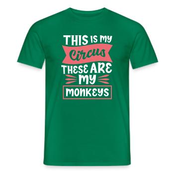 This Is My Circus My Monkeys Saying - Men's T-Shirt - kelly green - Front - AI Model Male 178 dark (178cm)