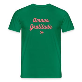 Amour & Gratitude - T-shirt homme - vert - Devant - AI Model Male 178 dark (178cm)