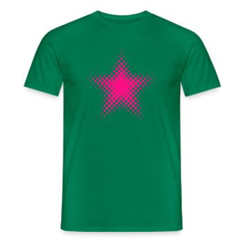Neon Pink Sternenstern Halftone - Männer T-Shirt - Kelly Green - Vorne - AI Model Male 178 dark (178cm)