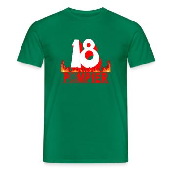 Pompier - T-shirt homme - vert - Devant - AI Model Male 178 dark (178cm)