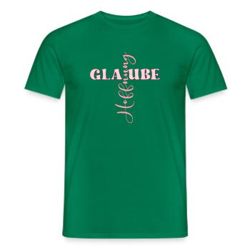 Christliches Kreuz - Hoffnung Glaube - Männer T-Shirt - Kelly Green - Vorne - AI Model Male 178 dark (178cm)
