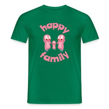 Motifs familiaux ludiques avec des personnages colorés - T-shirt homme - vert - Devant - AI Model Male 178 dark (178cm)