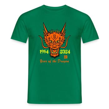 Geburtstagsdrachen 1964-2024 - Männer T-Shirt - Kelly Green - Vorne - AI Model Male 178 dark (178cm)