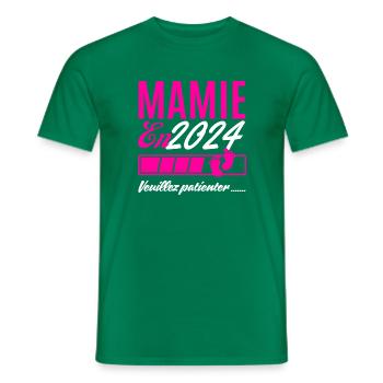 Grandma in 2024 please wait - Men's T-Shirt - kelly green - Front - AI Model Male 178 dark (178cm)