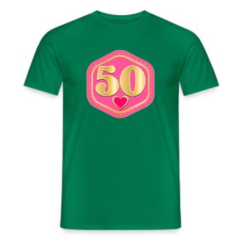 50th Birthday - FIFTY - Men's T-Shirt - kelly green - Front - AI Model Male 178 dark (178cm)
