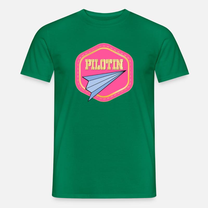 LUFTFAHRT PILOTIN - PAPIERFLIEGER - Männer T-Shirt - Kelly Green