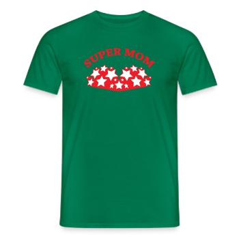 Super Mom - Mother's Day - Men's T-Shirt - kelly green - Front - AI Model Male 178 dark (178cm)