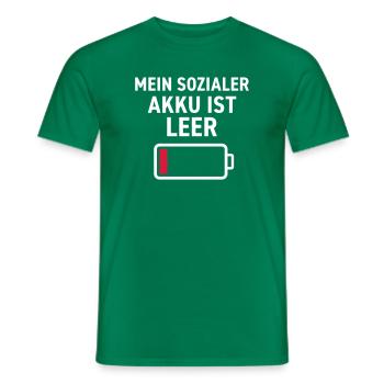 Mein sozialer Akku ist leer Spruch - Männer T-Shirt - Kelly Green - Vorne - AI Model Male 178 dark (178cm)