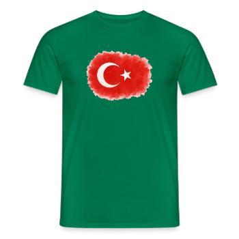 Türkei Fahne - Männer T-Shirt - Kelly Green - Vorne - AI Model Male 178 dark (178cm)