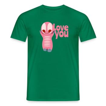 Niedliche Kawaiifigur love you - Männer T-Shirt - Kelly Green - Vorne - AI Model Male 178 dark (178cm)