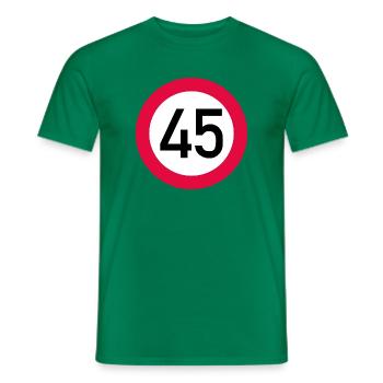 45. Geburtstag Achtung! Verkehrsschild 45 Km/h - Männer T-Shirt - Kelly Green - Vorne - AI Model Male 178 dark (178cm)