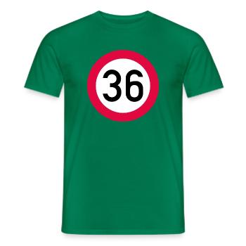 36. Geburtstag Achtung! Verkehrsschild 36 Km/h - Männer T-Shirt - Kelly Green - Vorne - AI Model Male 178 dark (178cm)