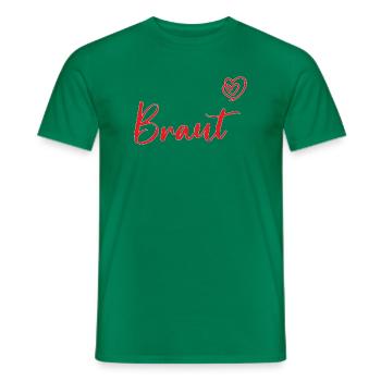 Romantisches Braut Herz Design für Hochzeit und JG - Männer T-Shirt - Kelly Green - Vorne - AI Model Male 178 dark (178cm)
