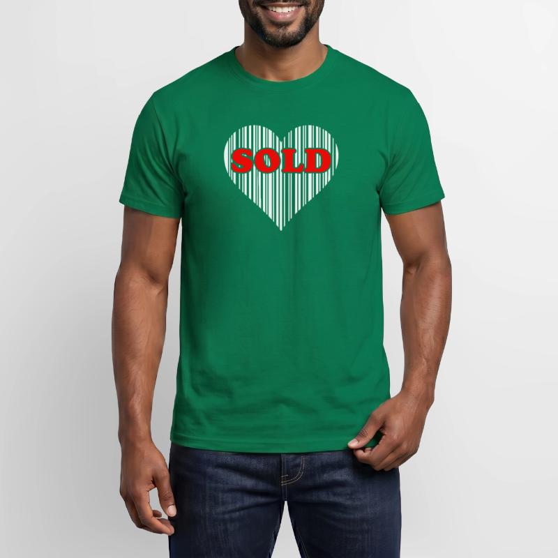 Herz Barcode Liebe – Sold Code Strichcode Geschenk Männer T-Shirt