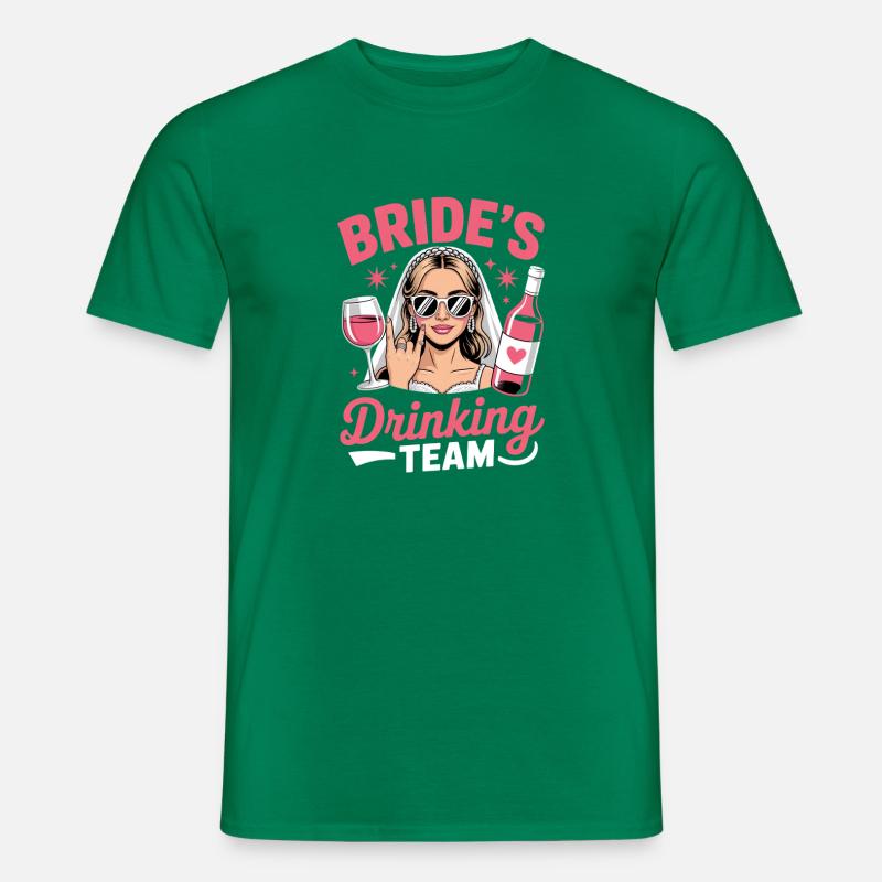 Brides drinking team JGA Junggesellinnenabschied - Männer T-Shirt - Kelly Green