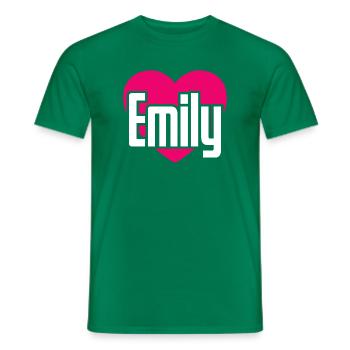 I Love Emily Pinkes Herz Ich liebe Emily - Männer T-Shirt - Kelly Green - Vorne - AI Model Male 178 dark (178cm)