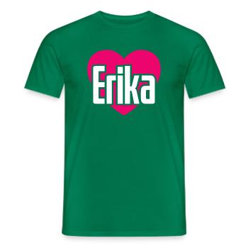 I Love Erika Pinkes Herz Ich liebe Erika - Männer T-Shirt - Kelly Green - Vorne - AI Model Male 178 dark (178cm)