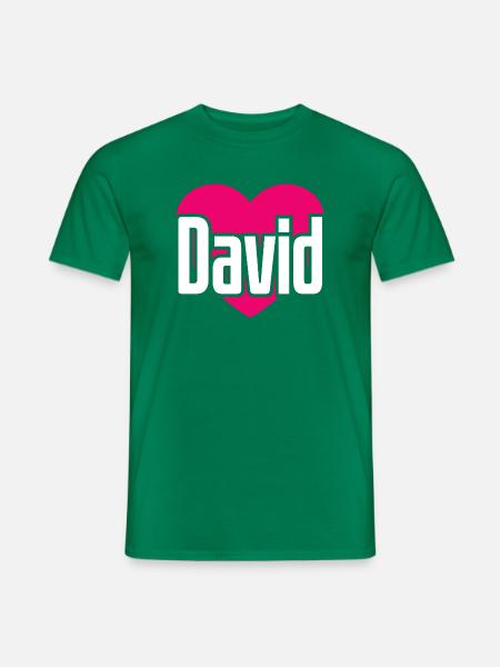 J’aime David Coeur rose J’aime David - T-shirt homme - vert