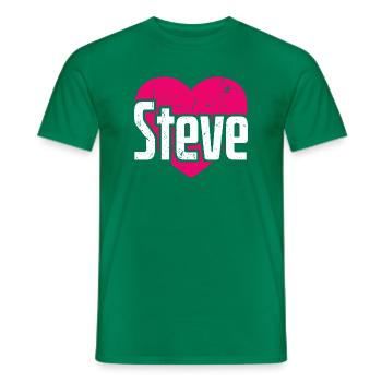 I Love Steve Pinkes Herz Ich liebe Steve - Männer T-Shirt - Kelly Green - Vorne - AI Model Male 178 dark (178cm)