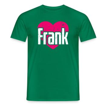 I Love Frank Pink Heart I Love Frank - Men's T-Shirt - kelly green - Front - AI Model Male 178 dark (178cm)