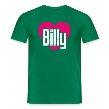 I Love Billy Pink Heart I Love Billy - Men's T-Shirt - kelly green - Front - AI Model Male 178 dark (178cm)