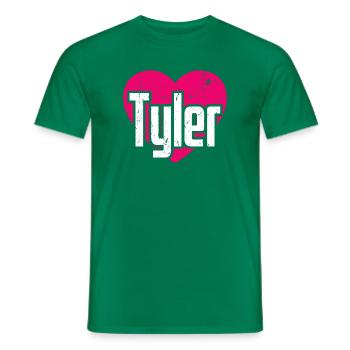 J’aime Tyler Coeur Rose J’aime Tyler - T-shirt homme - vert - Devant - AI Model Male 178 dark (178cm)
