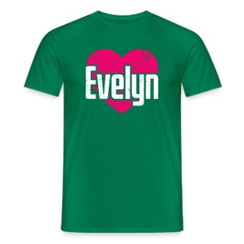 I Love Evelyn Pinkes Herz Ich liebe Evelyn - Männer T-Shirt - Kelly Green - Vorne - AI Model Male 178 dark (178cm)