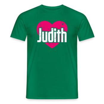 I Love Judith Pinkes Herz Ich liebe Judith - Männer T-Shirt - Kelly Green - Vorne - AI Model Male 178 dark (178cm)