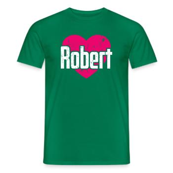 I Love Robert Pinkes Herz Ich liebe Robert - Männer T-Shirt - Kelly Green - Vorne - AI Model Male 178 dark (178cm)