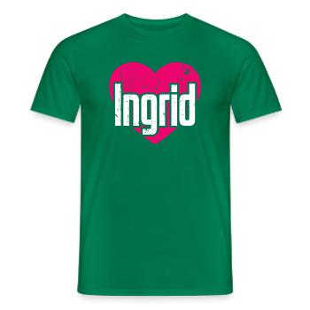 I Love Ingrid Pinkes Herz Ich liebe Ingrid - Männer T-Shirt - Kelly Green - Vorne - AI Model Male 178 dark (178cm)