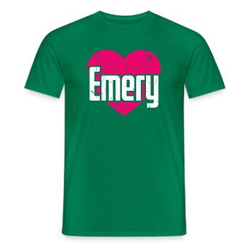 I Love Emery Pink Heart I Love Emery - Men's T-Shirt - kelly green - Front - AI Model Male 178 dark (178cm)