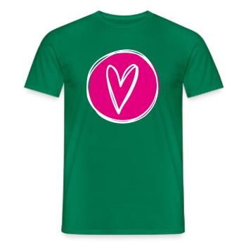 Heart - Men's T-Shirt - kelly green - Front - AI Model Male 178 dark (178cm)