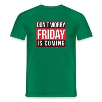 Ne t’inquiète pas, vendredi arrive - T-shirt homme - vert - Devant - AI Model Male 178 dark (178cm)