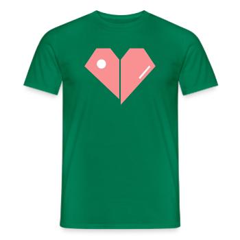 Cœur rose brisé – Forme abstraite - T-shirt homme - vert - Devant - AI Model Male 178 dark (178cm)