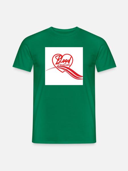 Blood Donation Heart Logo - Men's T-Shirt - kelly green