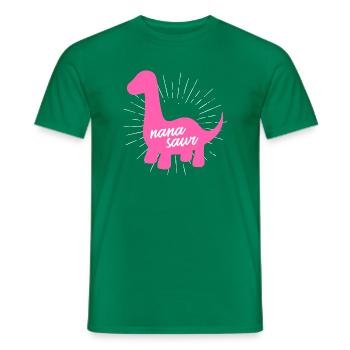 Famille de grand-mères dinosaures roses Nanasaur - T-shirt homme - vert - Devant - AI Model Male 178 dark (178cm)