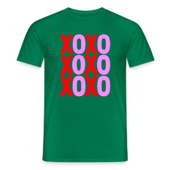 XOXO Love Typography Minimal Design - Men's T-Shirt - kelly green - Front - AI Model Male 178 dark (178cm)