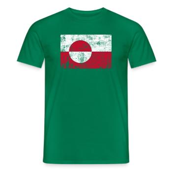Groenland / Drapeau du Groenland Grunge Rétro Vintage - T-shirt homme - vert - Devant - AI Model Male 178 dark (178cm)