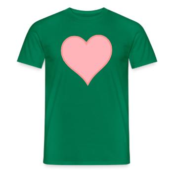 pink heart pink gift valentine's day - Men's T-Shirt - kelly green - Front - AI Model Male 178 dark (178cm)