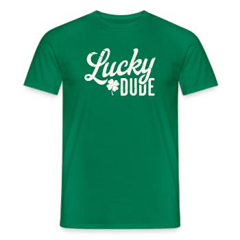 Glücklicher Typ mit vierblättrigem Kleeblatt-Design - Männer T-Shirt - Kelly Green - Vorne - AI Model Male 178 dark (178cm)