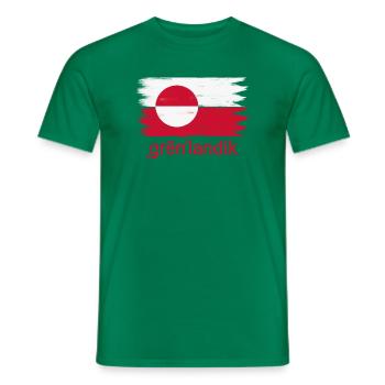 Drapeau de Grønlandik - T-shirt homme - vert - Devant - AI Model Male 178 dark (178cm)