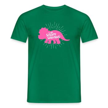 Sistersaurus Drôle de Sœur Dinosaure Tricératops - T-shirt homme - vert - Devant - AI Model Male 178 dark (178cm)