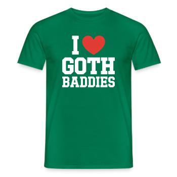 I Love Gothic Baddies - Men's T-Shirt - kelly green - Front - AI Model Male 178 dark (178cm)