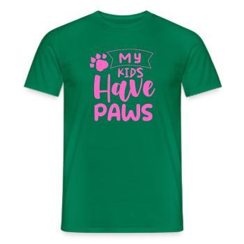 my_kids_have_paws - Men's T-Shirt - kelly green - Front - AI Model Male 178 dark (178cm)